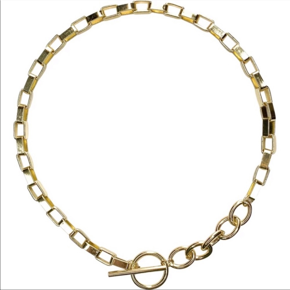 NEW 18K YELLOW GOLD CHUNKY CHAIN NECKLACE, NICE NECKLACE, CUTE NECKLACE - Picture 3 of 7